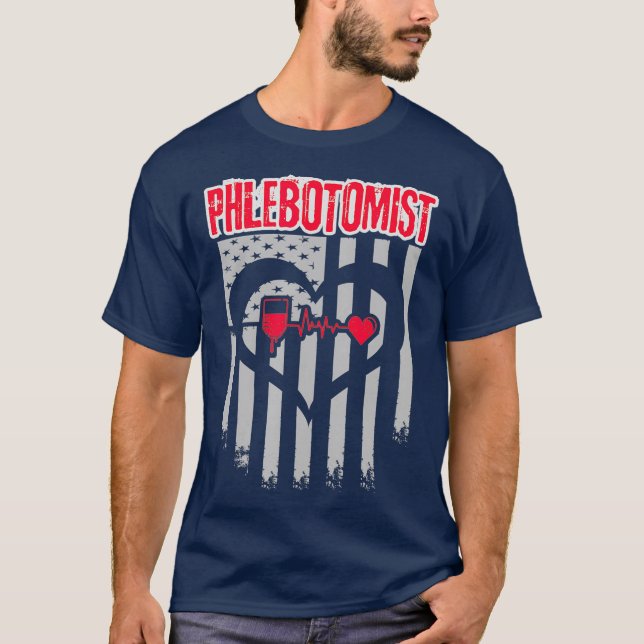 Camiseta Técnico Phlebotomist Flag (Frente)