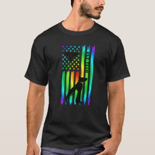 Camiseta Técnico Veterinário Bandeira EUA Técnico Veterinár