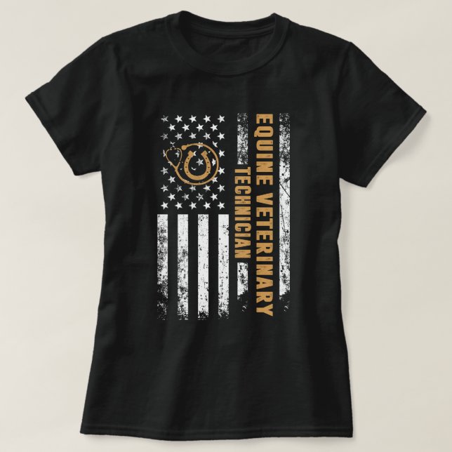 Camiseta Técnico veterinário equino orgulhoso Tit de Trabal (Frente do Design)