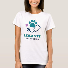 Camiseta 🩺 Técnico Veterinário Líder Equipe Clínica Veteri