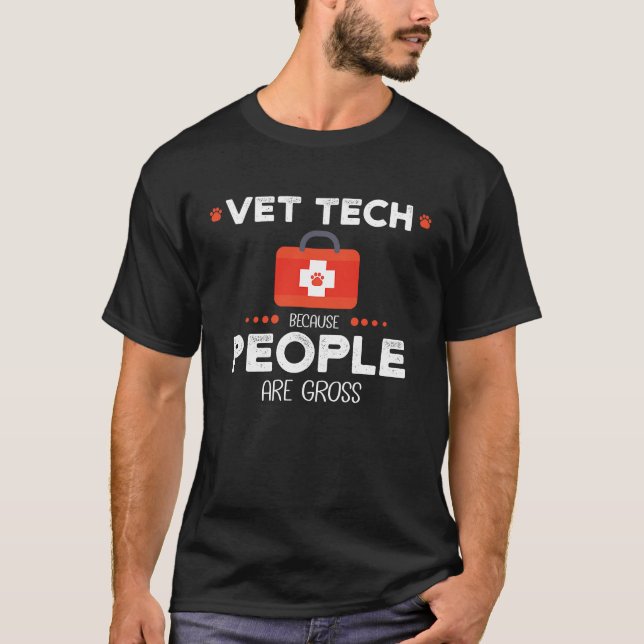 Camiseta Técnico Veterinário Porque as Pessoas São Repugnan (Frente)