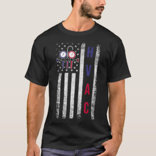 Camiseta Técnicos HVAC Men American Flag USA Vintage Gift