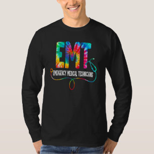 Camiseta Técnicos Médicos de Emergência Emt Stethosc Tie Dy