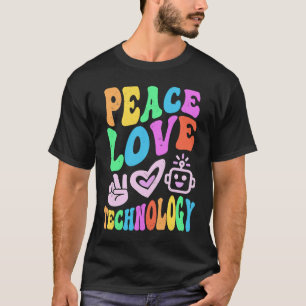 Camiseta TECNOLOGIA AMOR PAZ Vintage Computador Retro Ensin
