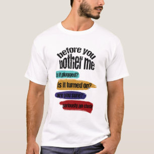 Camiseta Tecnologia da informação engraçada Ajuda técnica