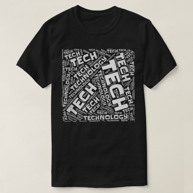 Camiseta Tecnologia da informação WordArt para desenvolvime (Frente do Design)