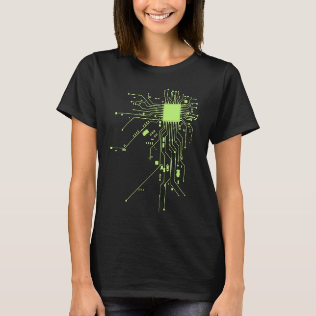 Camiseta Tecnologia de CPU Nerd Informática de Chip Prog (Frente)