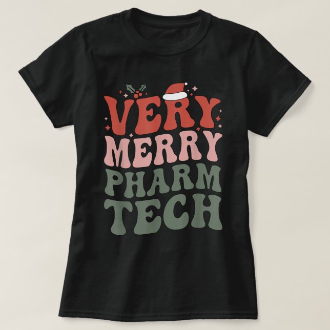 Camiseta Tecnologia de Farmácia da feliz Natal Pharm Tech X (Frente do Design)