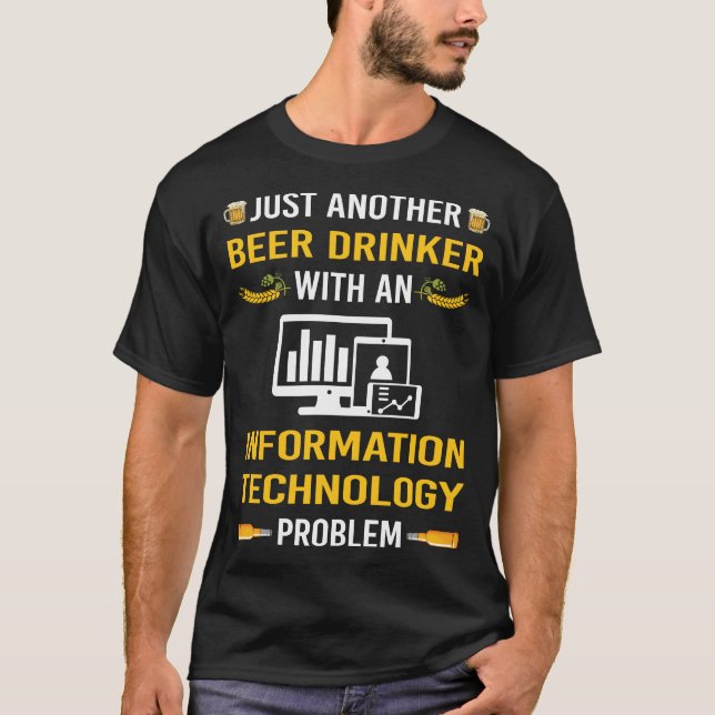 Camiseta Tecnologia de informação Beer Drinker (Frente)
