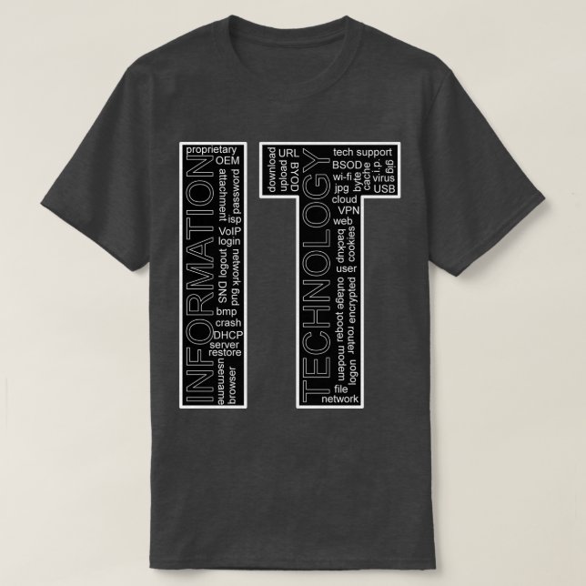 Camiseta Tecnologia de informações de TI (Frente do Design)