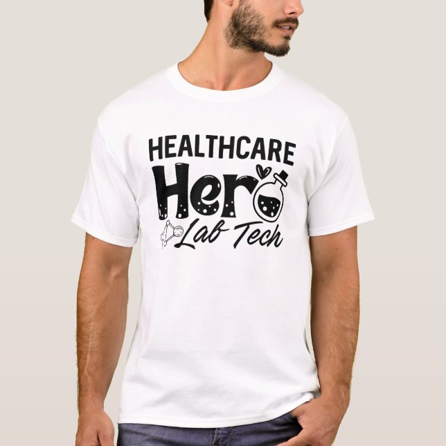 Camiseta Tecnologia de laboratório de saúde Hero Lab Tech (Frente)