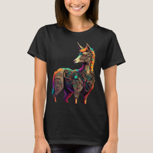 Camiseta Tecnologia de Traje Cyborg Llama Alpaca Ficção Cie