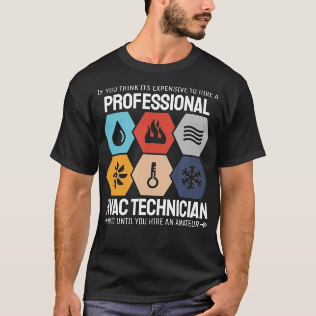 Camiseta Tecnologia HVAC Profissional de Aquecimento de HVA (Frente)