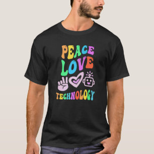 Camiseta TECNOLOGIA PEACE LOVE - Professor de computador re