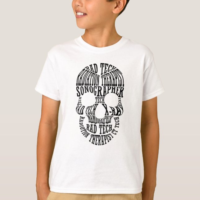 Camiseta Tecnologia Rad Tech Skull Xray Radiology Tech (Frente)