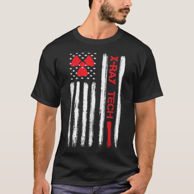 Camiseta Tecnologia Rad Tech X-Ray Tech American Flag T-S (Frente)