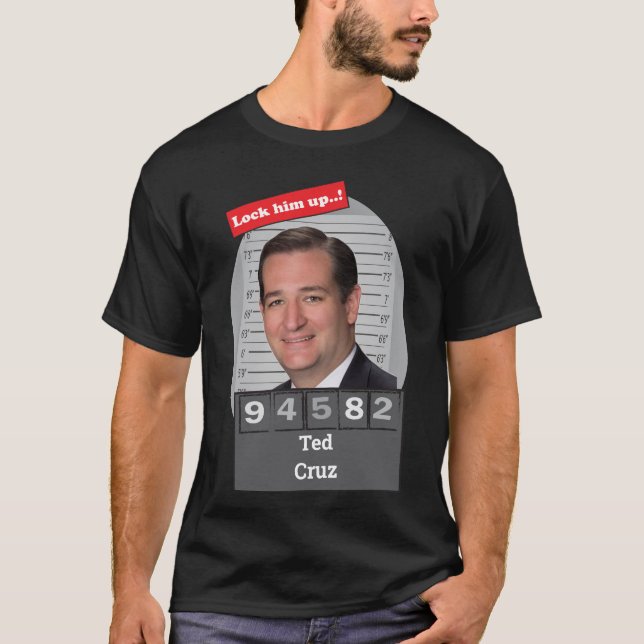 Camiseta TED CRUZ 🤣 Funny Mugshot Novelty Divertimento O T (Frente)