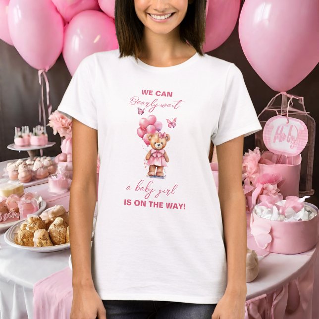 Camiseta Teddy Bear Balloon Borboleta Namorada Mãe para ser (Criador carregado)