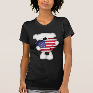 Camiseta Teddy Bear e Big USA Flag Heart