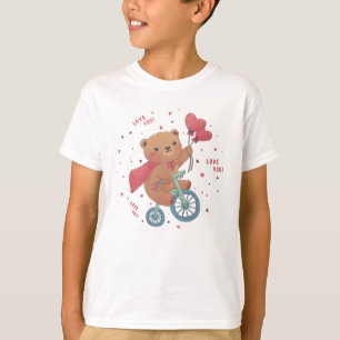 Camiseta Teddy Bear em Bike: Amo-te!