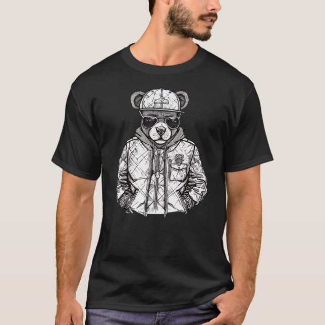 Camiseta Teddy Bear Gangster Street Rap Hip Hop Drip Swag U (Frente)