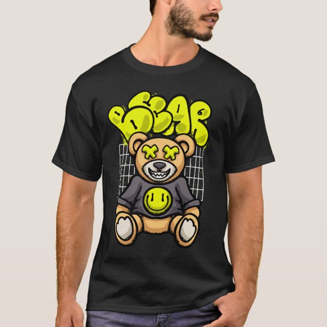 Camiseta Teddy Bear Smiling Emoticon streetwear (Frente)