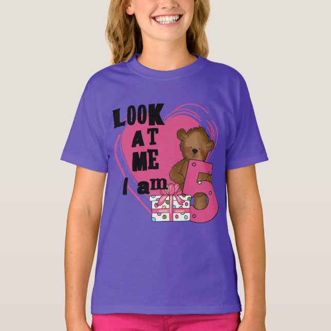 Camiseta Teddy Bear, tenho 5 t-shirts de aniversário e pres (Frente)