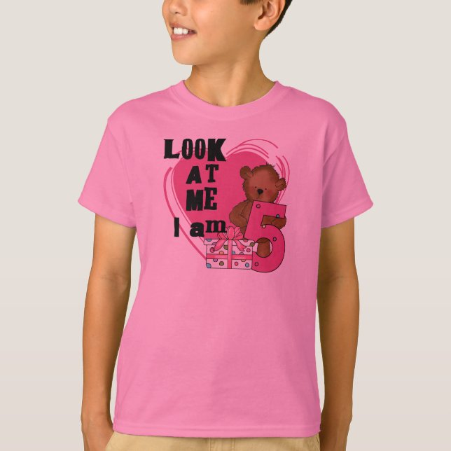 Camiseta Teddy Bear, tenho 5 t-shirts de aniversário e pres (Frente)