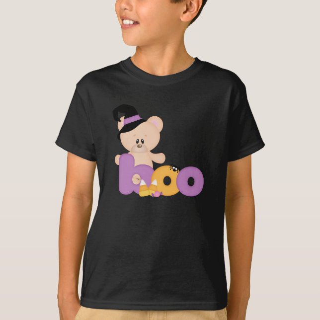 Camiseta Teddy Bear Witch - Halloween Boo (Frente)
