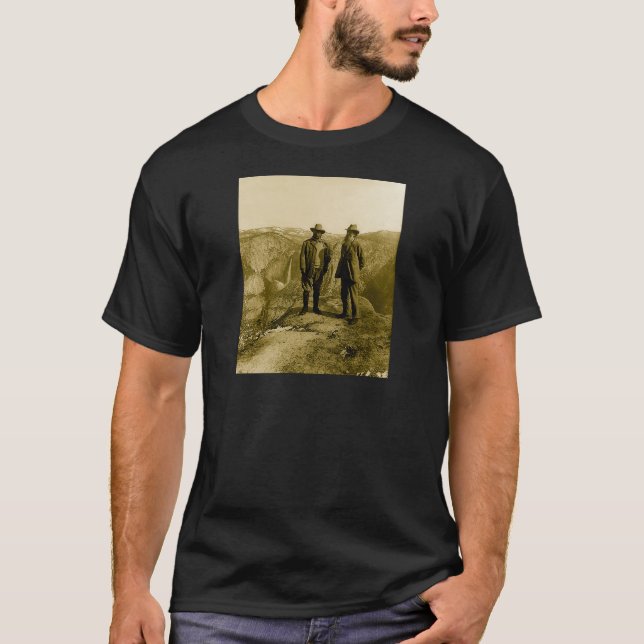 Camiseta Teddy Roosevelt e John Muir no ponto da geleira (Frente)