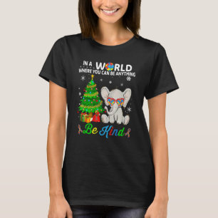 Camiseta Tee Autismo de elefante natalino Autismo Mês Ribb
