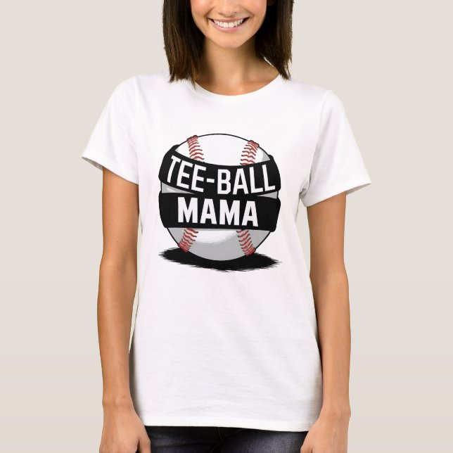 Camiseta Tee Ball Mama Engraçado Teeball Mãe (Frente)