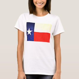 Camiseta Tee Básico de Bandeira do Texas feminino