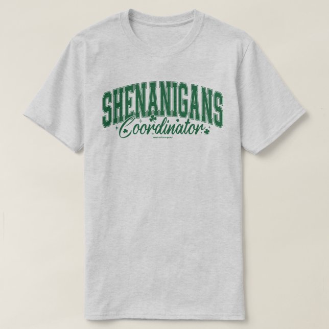 Camiseta Tee Bebendo Engraçado - Coordenador Shenanigans (Frente do Design)