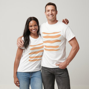 Camiseta Tee branco de manga longa com tiras laranja de cer