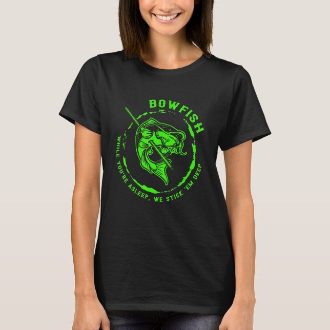 Camiseta Tee Caçadora de Pesca de Boliche (Frente)