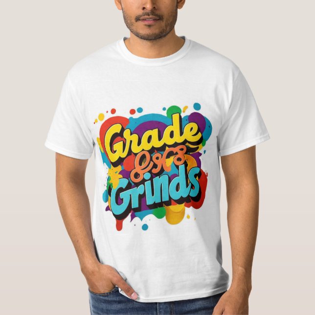 Camiseta Tee Colorida De Grades De Café (Frente)