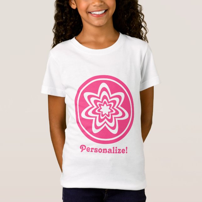 Camiseta Tee da Garota Explosiva Floral, Rosa (Frente)