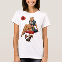 Tee da Garota Retro Pin-Up do Diabo