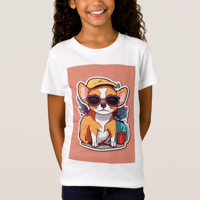 Camiseta Tee da Menina com Imagem Encantadora (Frente)