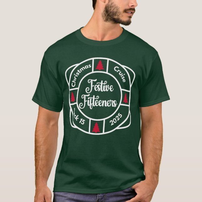 Camiseta Tee Da Tripulação Clássica De Cessantes Festivos ( (Frente)