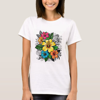 Camiseta Tee das Impressões Florais Modernas | Várias cores