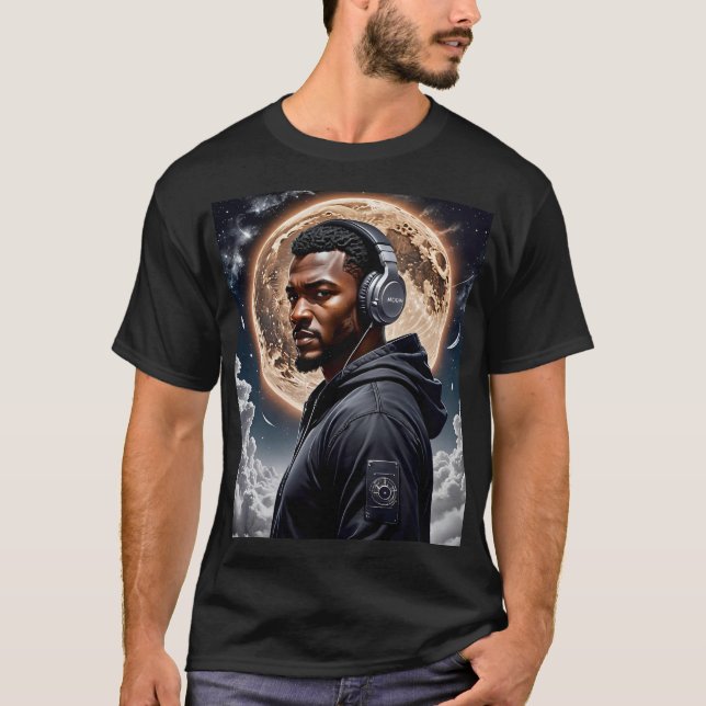 Camiseta Tee de Arte da Lua Futurística (Frente)