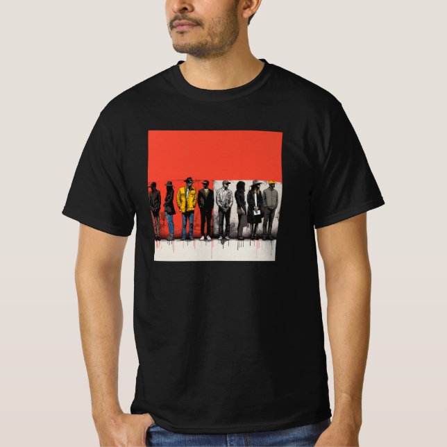 Camiseta Tee de Arte Inspirada em Basquiat Masculina (Frente)
