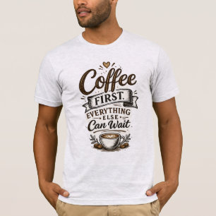 Camiseta Tee de Café Primeiro