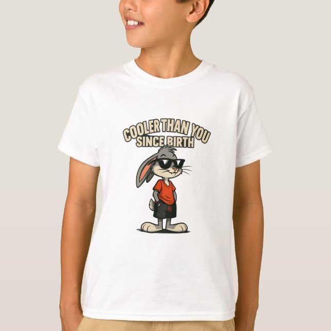 Camiseta Tee De Cartoon Engraçado|T-Shirt Coelho Legal (Frente)