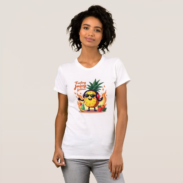 Camiseta Tee de Cartoon Juicy Pineapple Summer (Frente Completa)
