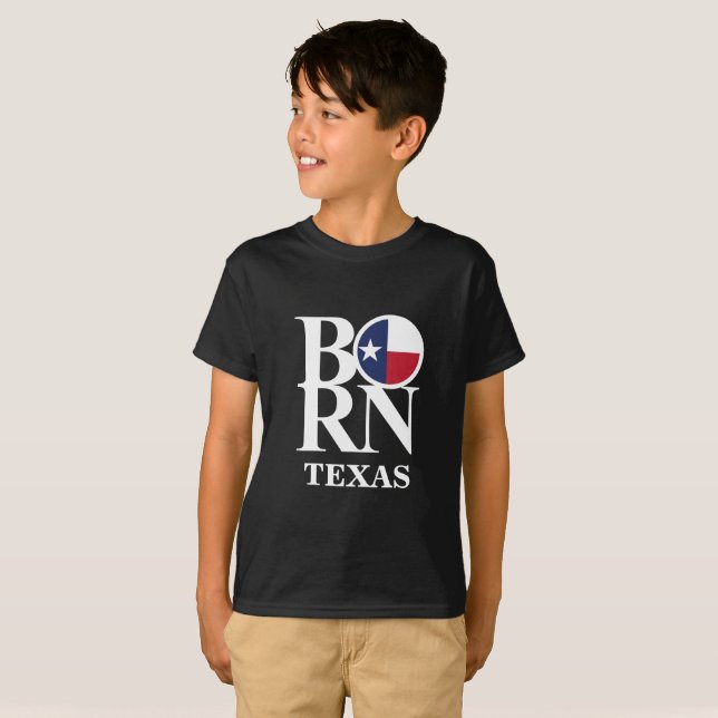 Camiseta Tee de Crianças do Texas nascer (Frente Completa)