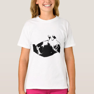 Camiseta Tee de diversão do Gatinho invertido