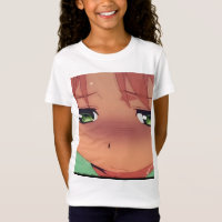 Tee de Expressão de Fechamento de Animes Blushing